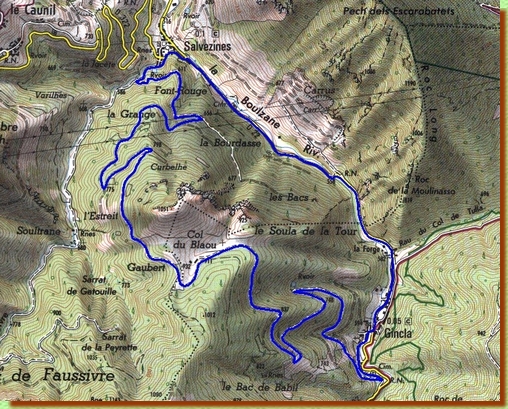 Carte du chemin du Blaou